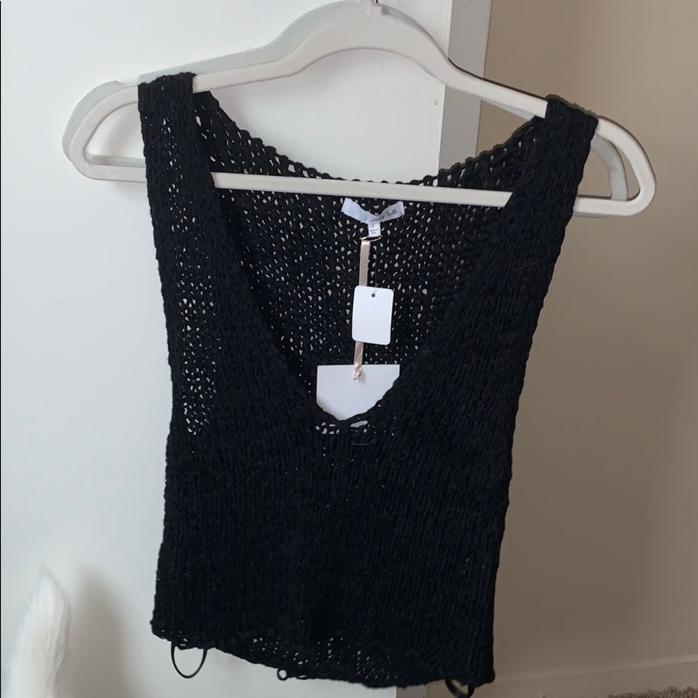black crochet tank
